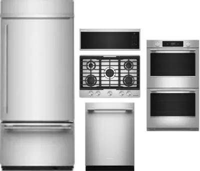 5 Piece Package Includes Refrigerator, Cooktop, Wall Oven, Microwave And Dishwasher