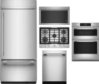 5 Piece Package Includes Refrigerator, Cooktop, Wall Oven, Microwave And Dishwasher