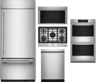 5 Piece Package Includes Refrigerator, Cooktop, Wall Oven, Microwave And Dishwasher