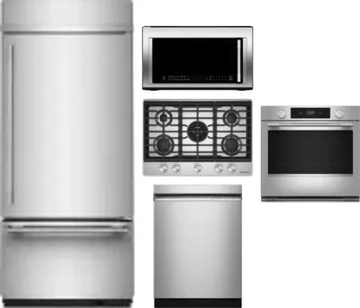 5 Piece Package Includes Refrigerator, Cooktop, Wall Oven, Microwave And Dishwasher