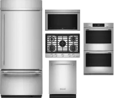 5 Piece Package Includes Refrigerator, Cooktop, Wall Oven, Microwave And Dishwasher