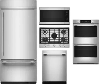 5 Piece Package Includes Refrigerator, Cooktop, Wall Oven, Microwave And Dishwasher