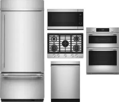 5 Piece Package Includes Refrigerator, Cooktop, Wall Oven, Microwave And Dishwasher