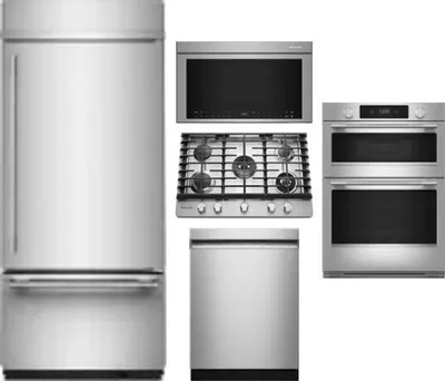 5 Piece Package Includes Refrigerator, Cooktop, Wall Oven, Microwave And Dishwasher