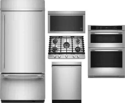 5 Piece Package Includes Refrigerator, Cooktop, Wall Oven, Microwave And Dishwasher