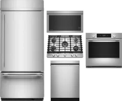 5 Piece Package Includes Refrigerator, Cooktop, Wall Oven, Microwave And Dishwasher