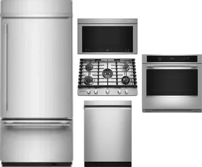 5 Piece Package Includes Refrigerator, Cooktop, Wall Oven, Microwave And Dishwasher
