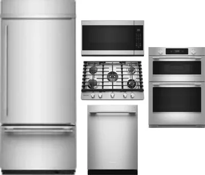 5 Piece Package Includes Refrigerator, Cooktop, Wall Oven, Microwave And Dishwasher