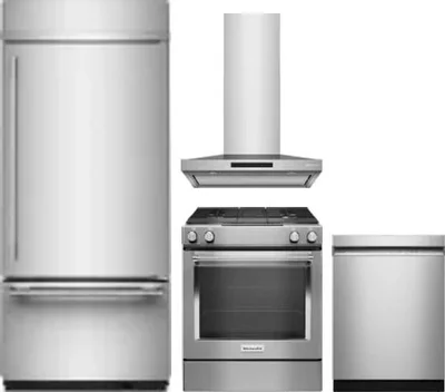 4 Piece Package Includes Refrigerator, Range, Hood And Dishwasher