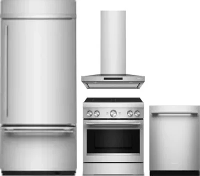 4 Piece Package Includes Refrigerator, Range, Hood And Dishwasher