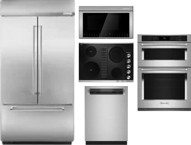 5 Piece Package Includes Refrigerator, Cooktop, Wall Oven, Microwave And Dishwasher