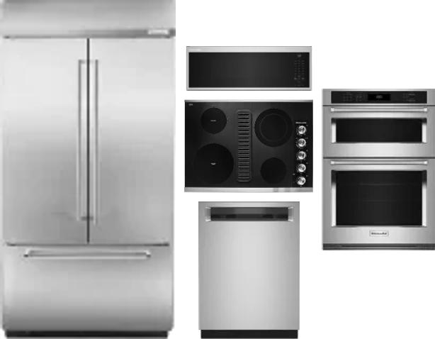 5 Piece Package Includes Refrigerator, Cooktop, Wall Oven, Microwave And Dishwasher