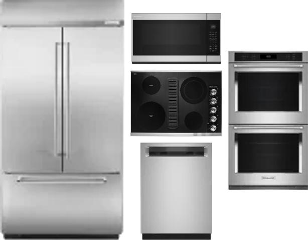 5 Piece Package Includes Refrigerator, Cooktop, Wall Oven, Microwave And Dishwasher