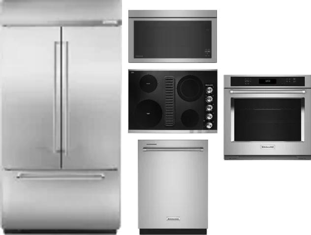 5 Piece Package Includes Refrigerator, Cooktop, Wall Oven, Microwave And Dishwasher