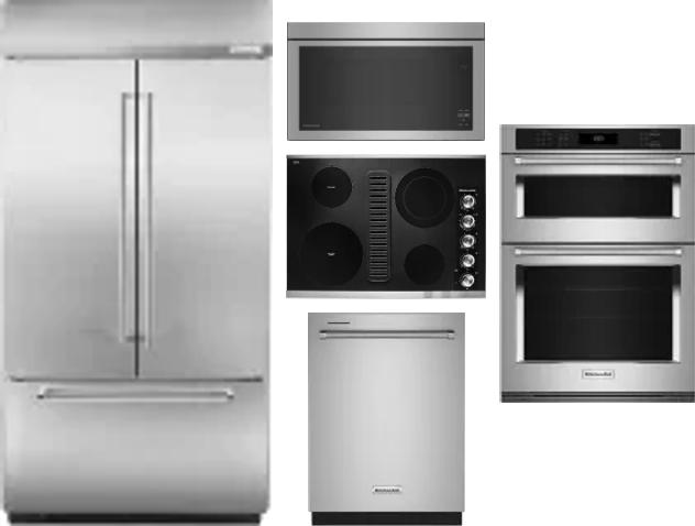 5 Piece Package Includes Refrigerator, Cooktop, Wall Oven, Microwave And Dishwasher