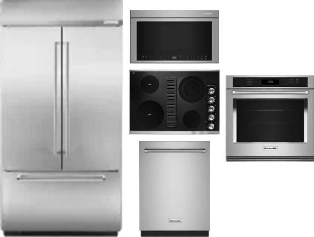 5 Piece Package Includes Refrigerator, Cooktop, Wall Oven, Microwave And Dishwasher