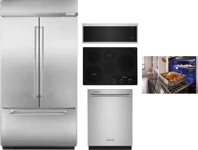 5 Piece Package Includes Refrigerator, Cooktop, Wall Oven, Microwave And Dishwasher