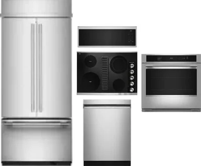 5 Piece Package Includes Refrigerator, Cooktop, Wall Oven, Microwave And Dishwasher