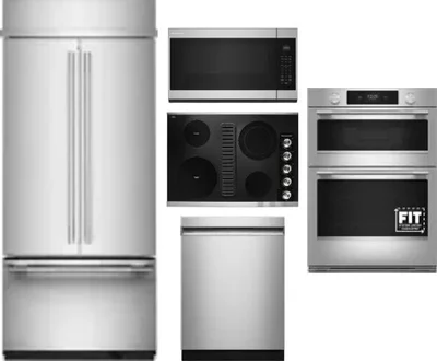 5 Piece Package Includes Refrigerator, Cooktop, Wall Oven, Microwave And Dishwasher
