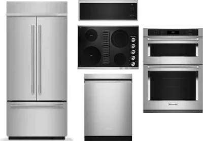 5 Piece Package Includes Refrigerator, Cooktop, Wall Oven, Microwave And Dishwasher