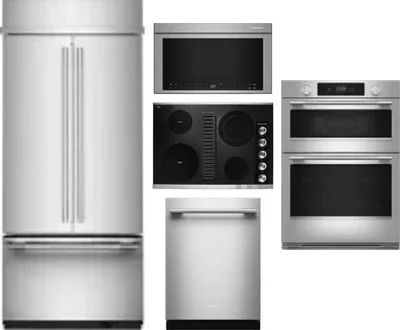 5 Piece Package Includes Refrigerator, Cooktop, Wall Oven, Microwave And Dishwasher