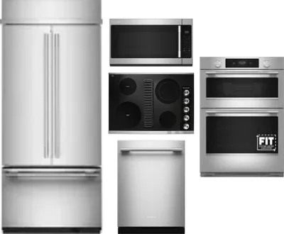 5 Piece Package Includes Refrigerator, Cooktop, Wall Oven, Microwave And Dishwasher