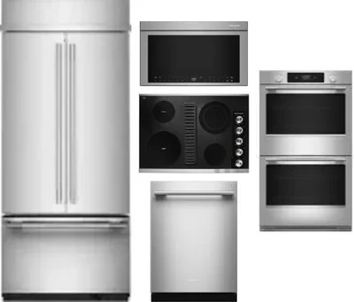 5 Piece Package Includes Refrigerator, Cooktop, Wall Oven, Microwave And Dishwasher