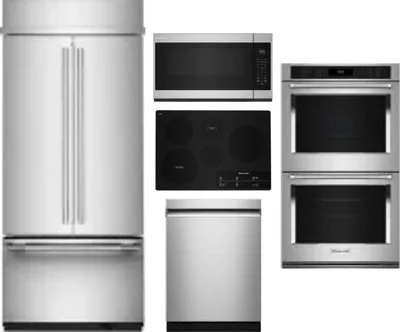 5 Piece Package Includes Refrigerator, Cooktop, Wall Oven, Microwave And Dishwasher