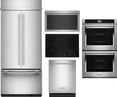 5 Piece Package Includes Refrigerator, Cooktop, Wall Oven, Microwave And Dishwasher
