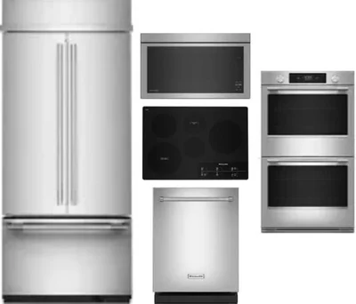 5 Piece Package Includes Refrigerator, Cooktop, Wall Oven, Microwave And Dishwasher