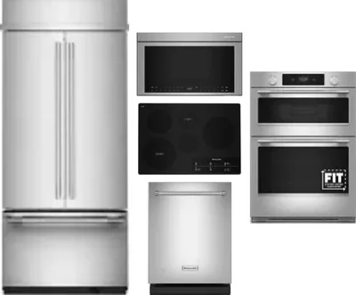 5 Piece Package Includes Refrigerator, Cooktop, Wall Oven, Microwave And Dishwasher