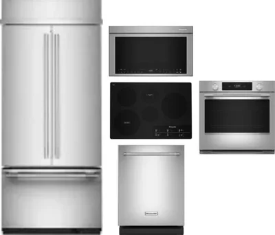 5 Piece Package Includes Refrigerator, Cooktop, Wall Oven, Microwave And Dishwasher