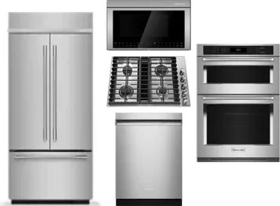 5 Piece Package Includes Refrigerator, Cooktop, Wall Oven, Microwave And Dishwasher