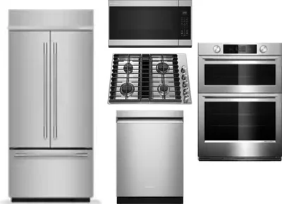 5 Piece Package Includes Refrigerator, Cooktop, Wall Oven, Microwave And Dishwasher
