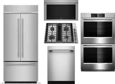 5 Piece Package Includes Refrigerator, Cooktop, Wall Oven, Microwave And Dishwasher