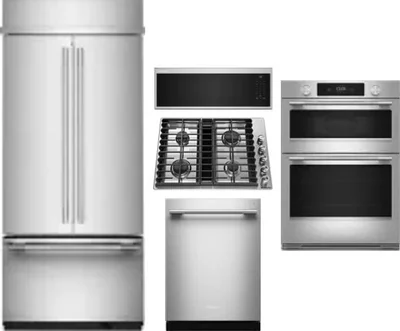 5 Piece Package Includes Refrigerator, Cooktop, Wall Oven, Microwave And Dishwasher