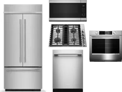 5 Piece Package Includes Refrigerator, Cooktop, Wall Oven, Microwave And Dishwasher