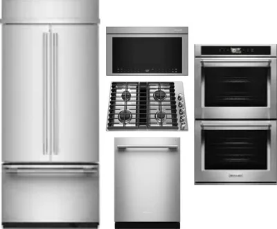 5 Piece Package Includes Refrigerator, Cooktop, Wall Oven, Microwave And Dishwasher