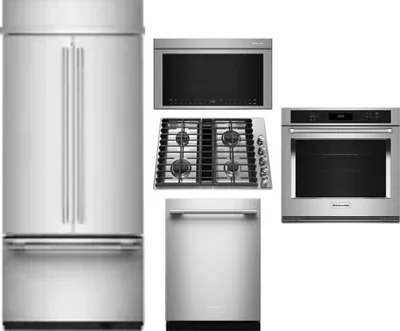 5 Piece Package Includes Refrigerator, Cooktop, Wall Oven, Microwave And Dishwasher