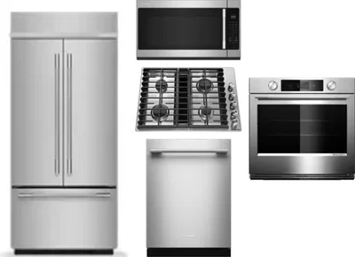 5 Piece Package Includes Refrigerator, Cooktop, Wall Oven, Microwave And Dishwasher