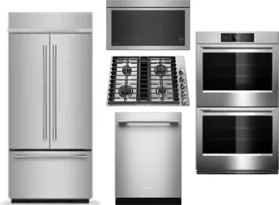 5 Piece Package Includes Refrigerator, Cooktop, Wall Oven, Microwave And Dishwasher