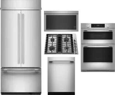 5 Piece Package Includes Refrigerator, Cooktop, Wall Oven, Microwave And Dishwasher