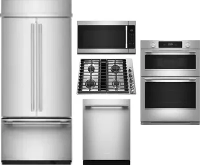 5 Piece Package Includes Refrigerator, Cooktop, Wall Oven, Microwave And Dishwasher