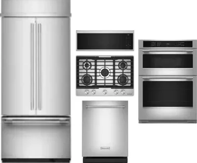 5 Piece Package Includes Refrigerator, Cooktop, Wall Oven, Microwave And Dishwasher