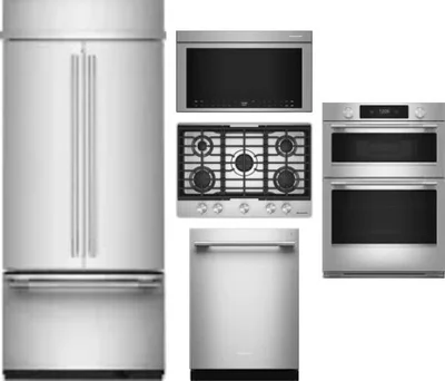 5 Piece Package Includes Refrigerator, Cooktop, Wall Oven, Microwave And Dishwasher