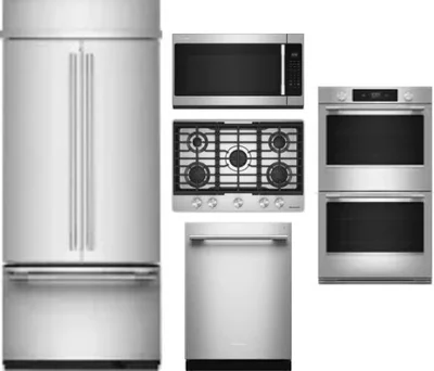 5 Piece Package Includes Refrigerator, Cooktop, Wall Oven, Microwave And Dishwasher