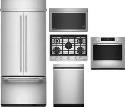 5 Piece Package Includes Refrigerator, Cooktop, Wall Oven, Microwave And Dishwasher