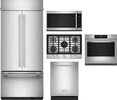 5 Piece Package Includes Refrigerator, Cooktop, Wall Oven, Microwave And Dishwasher