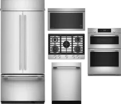 5 Piece Package Includes Refrigerator, Cooktop, Wall Oven, Microwave And Dishwasher