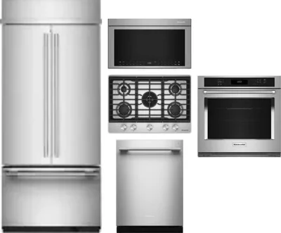 5 Piece Package Includes Refrigerator, Cooktop, Wall Oven, Microwave And Dishwasher